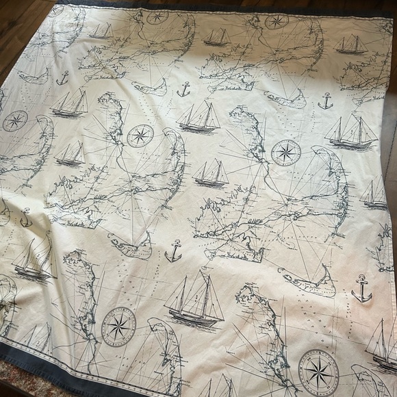 Nautical Anchor Print Cotton Shower Curtain - Picture 5 of 5
